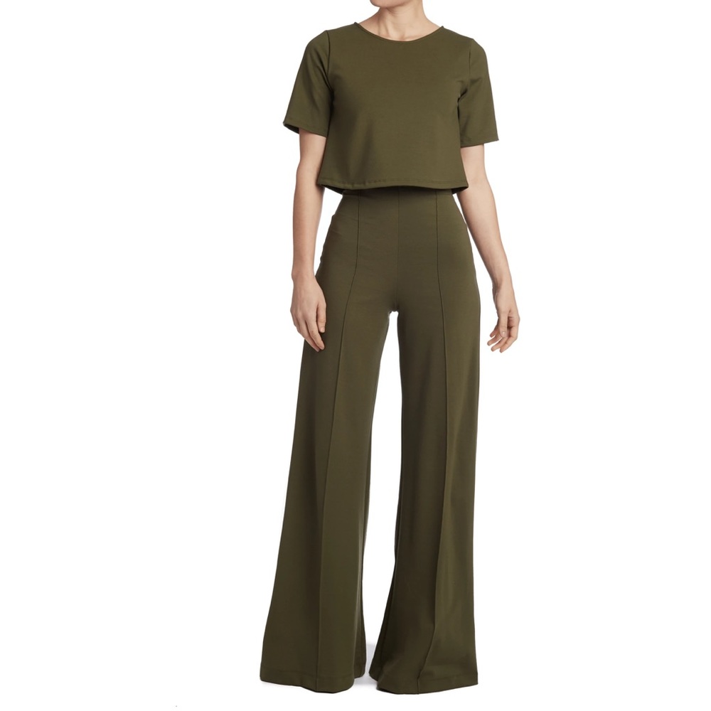 NWOT Olive Ponte Knit Wide Leg Pant, size small
